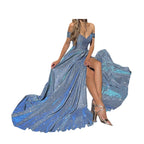 Damen Glamouröses Abendkleid mit schimmerndem Oberteil und floralen Verzierungen R&B