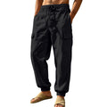 Herren nan leichte Cargo-Joggerhose aus Leinenmischung mit elastischem Tunnelzugbund, aufgesetzten Klappentaschen und gerippten Beinabschlüssen R&B