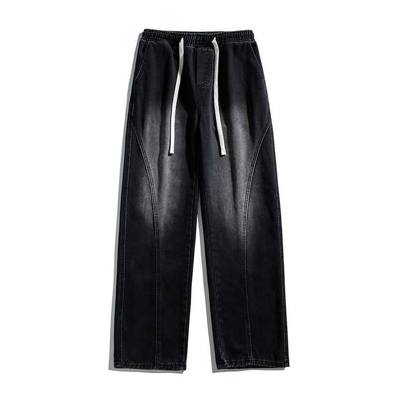 Herren Weitgeschnittene Jeanshose mit elastischem Bund und modernem Design
