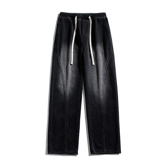 Herren Weitgeschnittene Jeanshose mit elastischem Bund und modernem Design R&B