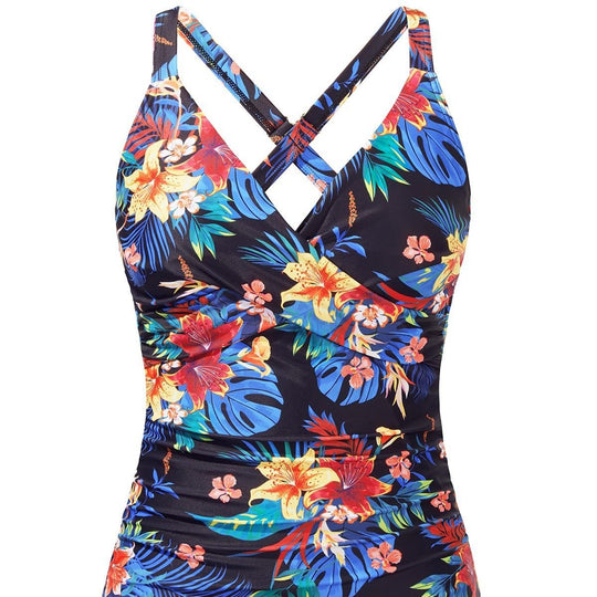 Damen Sportliches Tankini-Oberteil mit floralem Schnitt R&B