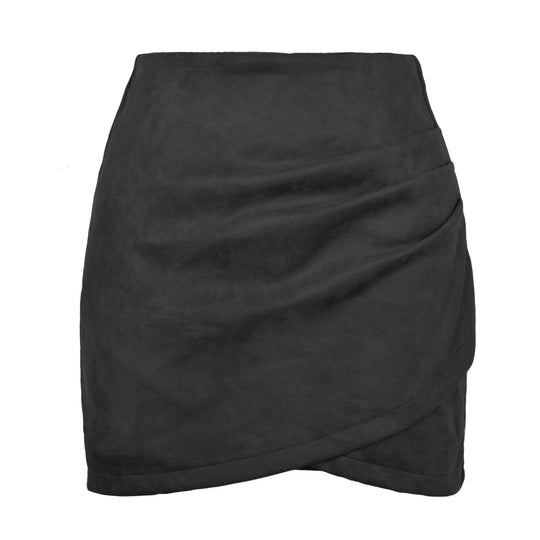 Damen High-Waist Wickelrock aus samtigem Mikrofaser R&B