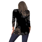 Damen Bluse mit floralen Mustern und V-Ausschnitt R&B