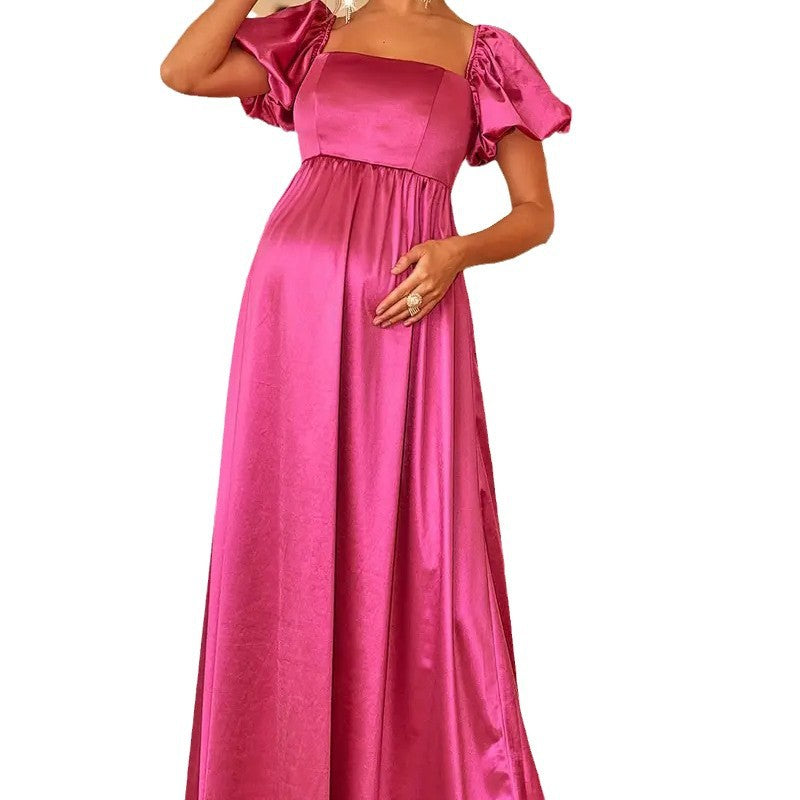 Damen Maxikleid mit Puffärmeln
