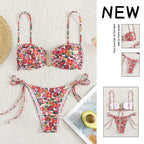 Damen Blütenmuster-Bikini mit verstellbaren Trägern R&B