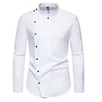 Herren Langarm Hemd mit modernem Knopfdesign R&B