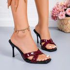 Damen elegante Slingback-Pumps mit glänzenden Riemen R&B