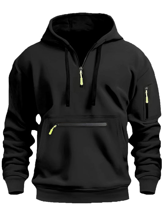 Herren modischer Kapuzenpullover mit praktischen Reißverschluss-Taschen R&B