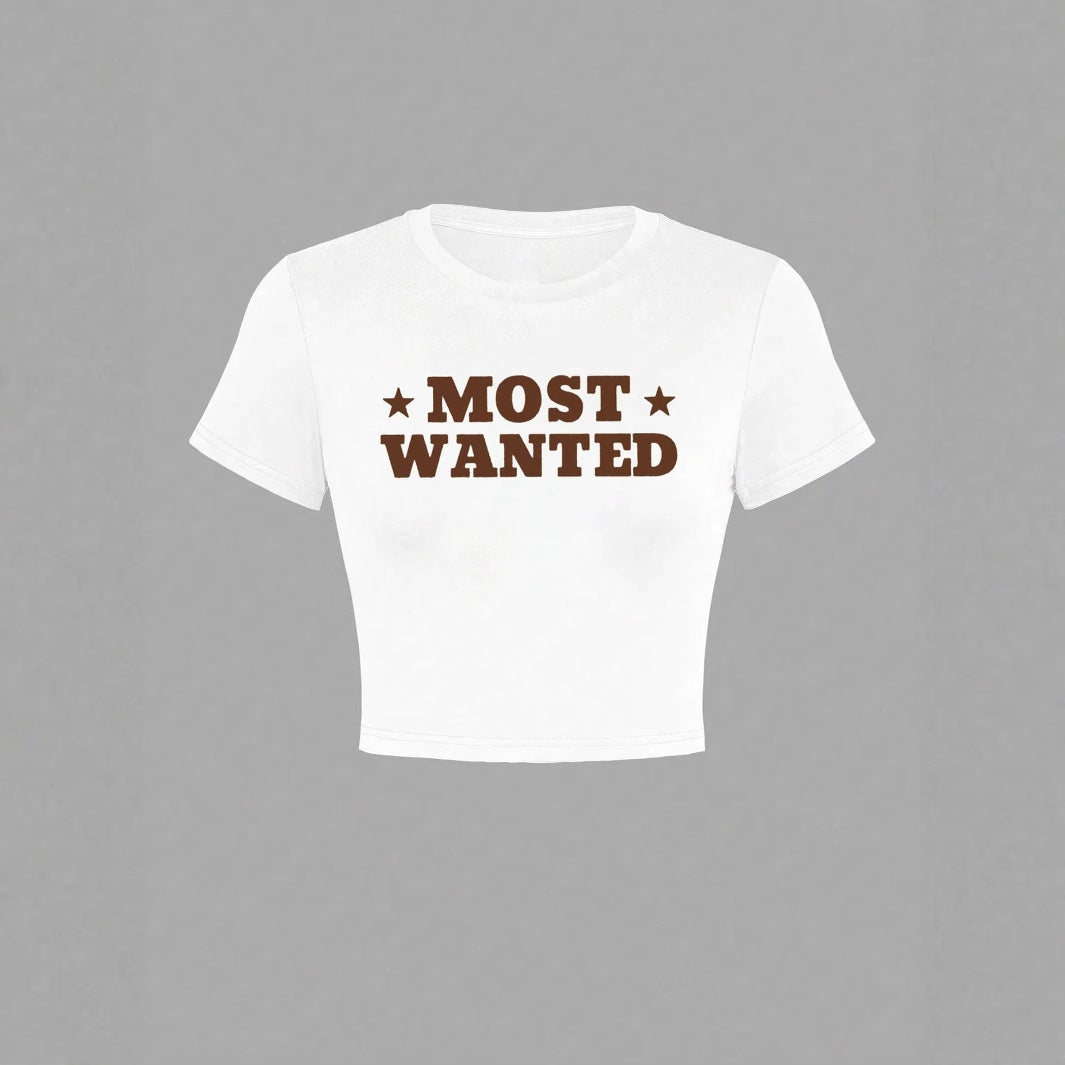 Damen T-Shirt mit kreativem Statement-Print R&B