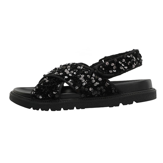 Damen Glitzernde Sandalen mit hochwertigem Riemendesign R&B