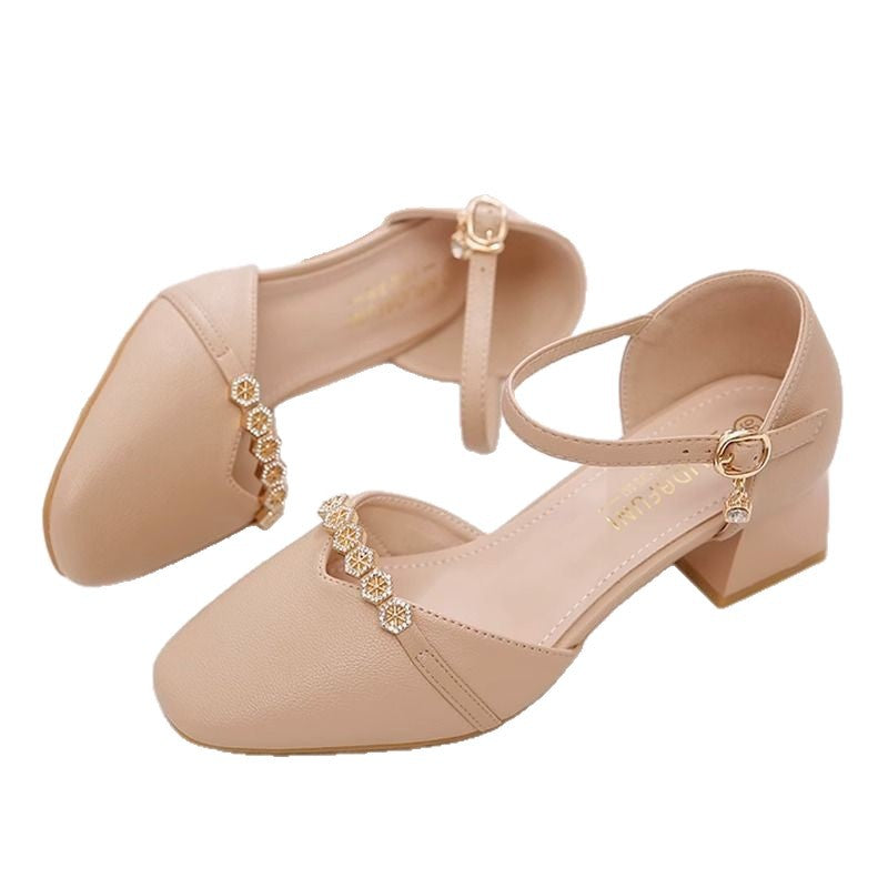 Damen Elegante Hochzeits-Pumps mit dezentem Schmuckdetail und komfortablem Blockabsatz R&B