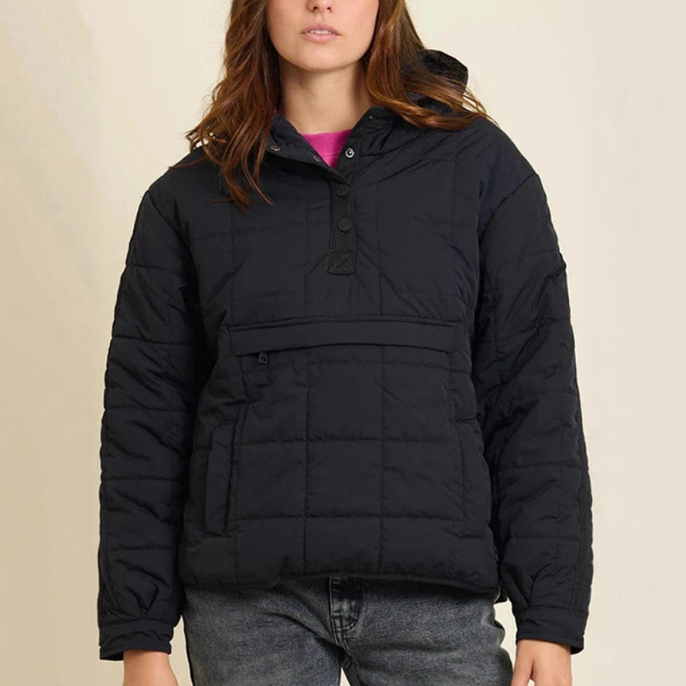 Steppjacke Damen mit hohem Kragen und Fronttasche