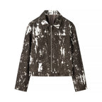 Damen lässige Utility-Jacke mit auffälligem Farbdesign R&B