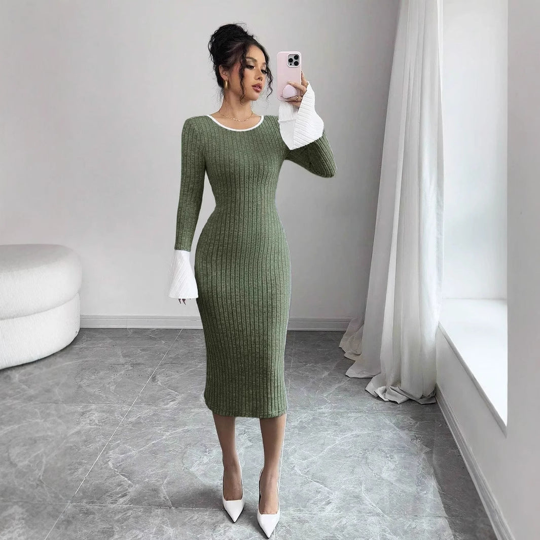 Damen Strickkleid mit weitem Ärmel R&B