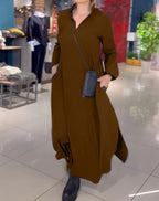 Damen Langblusenkleid mit praktischen Seitentaschen und modernem Schnitt R&B