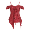 Damen Off-Shoulder-Oberteil mit süßem Blumenmuster und Raffung R&B