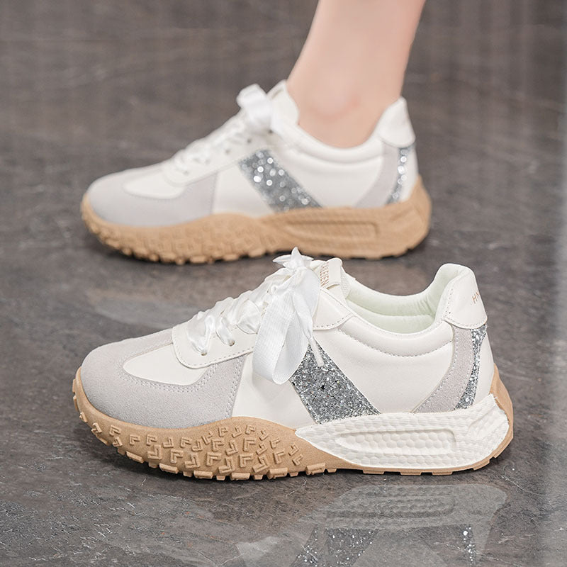 Damen Modische Sneakers mit Glitzer-Details und flexibler Sohle R&B