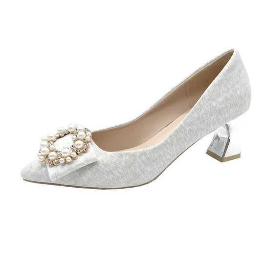 Damen elegante Pumps mit perlverzierten Akzenten R&B