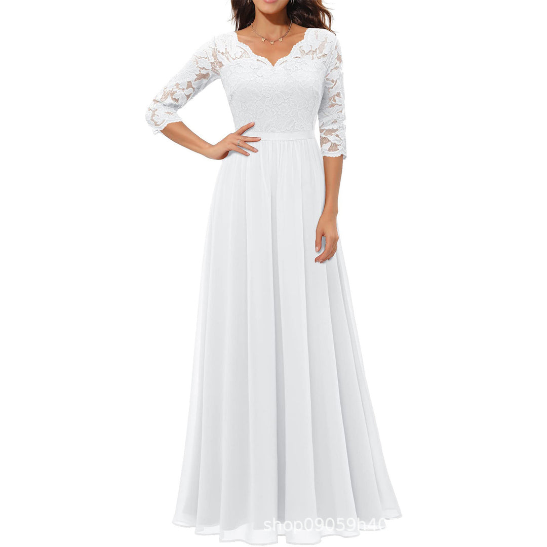Damen elegantes Spitzenkleid R&B