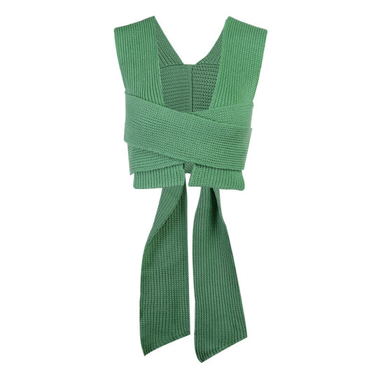 Damen gestricktes Crop-Top mit raffinierten Rückendetails R&B