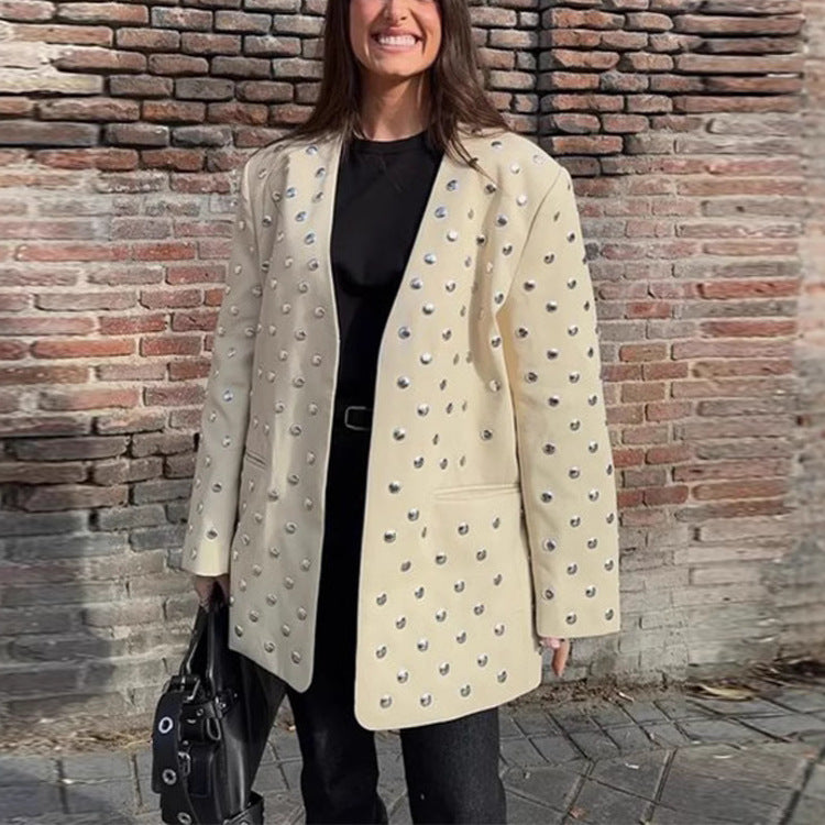 Damen Oversized Blazer mit luxuriösen Applikationen R&B