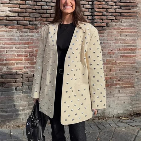 Damen Oversized Blazer mit luxuriösen Applikationen R&B