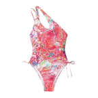 Damen Einteiler Badeanzug mit asymmetrischem Schnitt und Details R&B