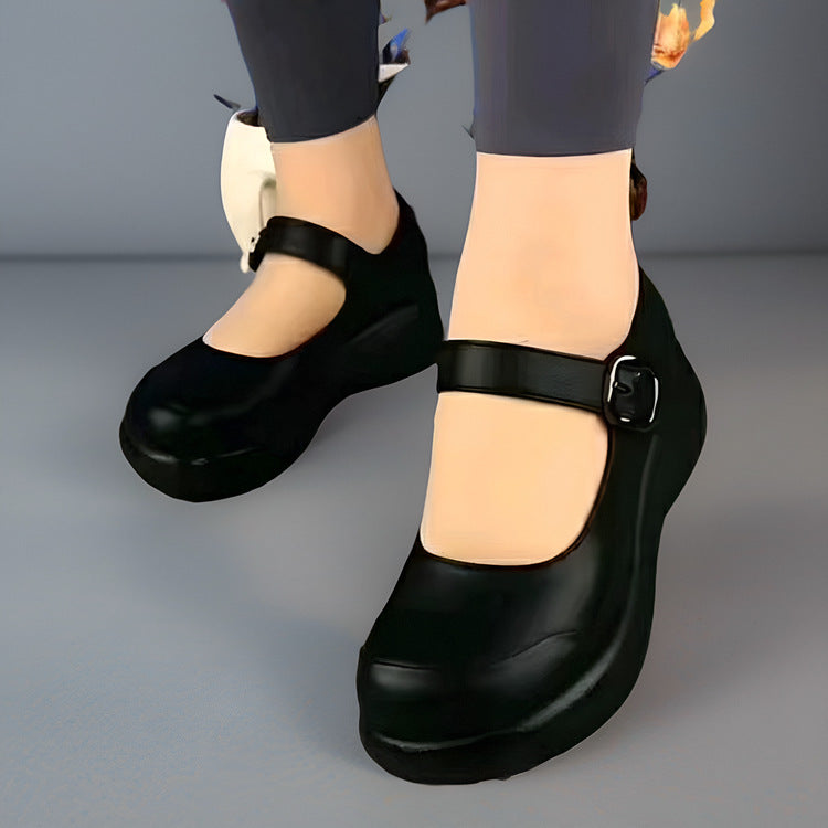 Damen Komfortable Halbschuhe mit verstellbarem Riemen und gepolsterter Innensohle R&B