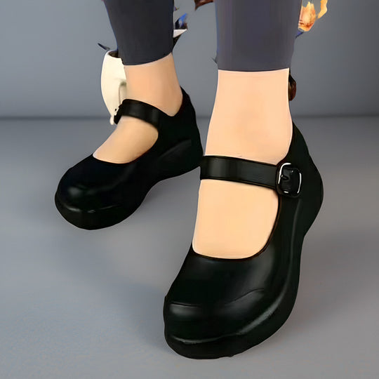 Damen Komfortable Halbschuhe mit verstellbarem Riemen und gepolsterter Innensohle R&B