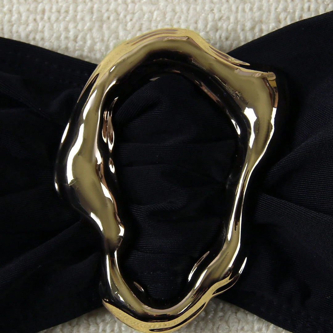 Damen Bikini mit modischem Knotendesign und elegantem Goldakzent R&B