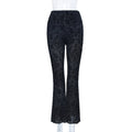 Damen Elegante Spitzenhose mit hohem Bund und geschmackvollem Muster EB