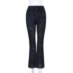 Damen Elegante Spitzenhose mit hohem Bund und geschmackvollem Muster EB