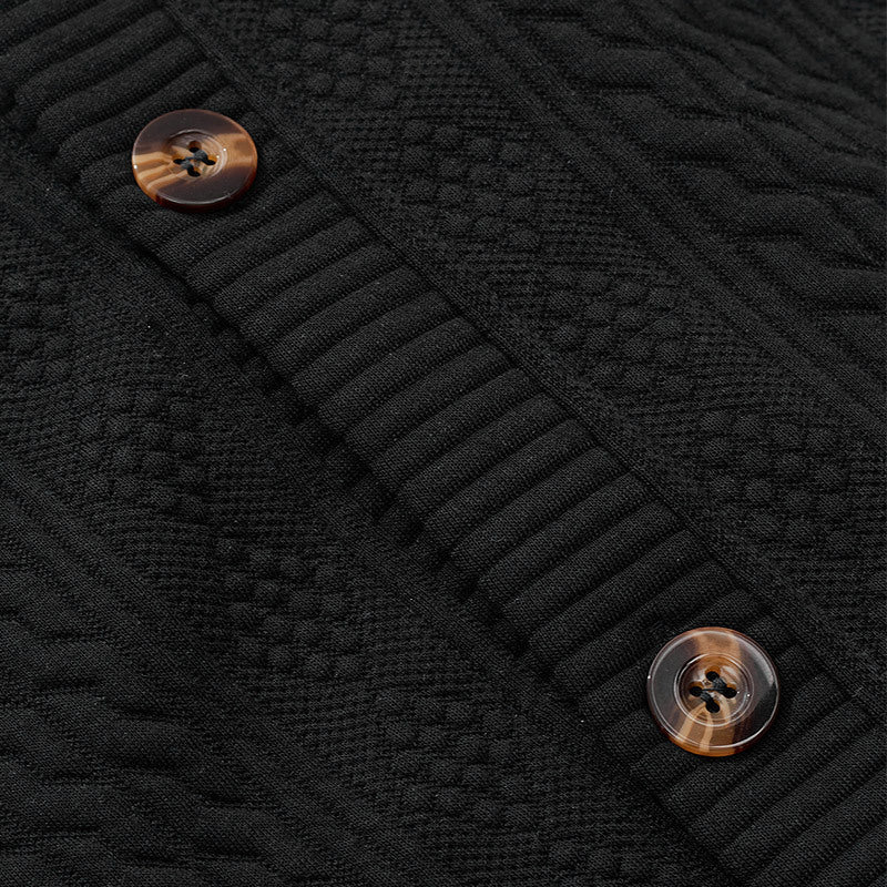 Herren Strickjacke mit hochwertigem Strukturmuster und modernen Knöpfen R&B