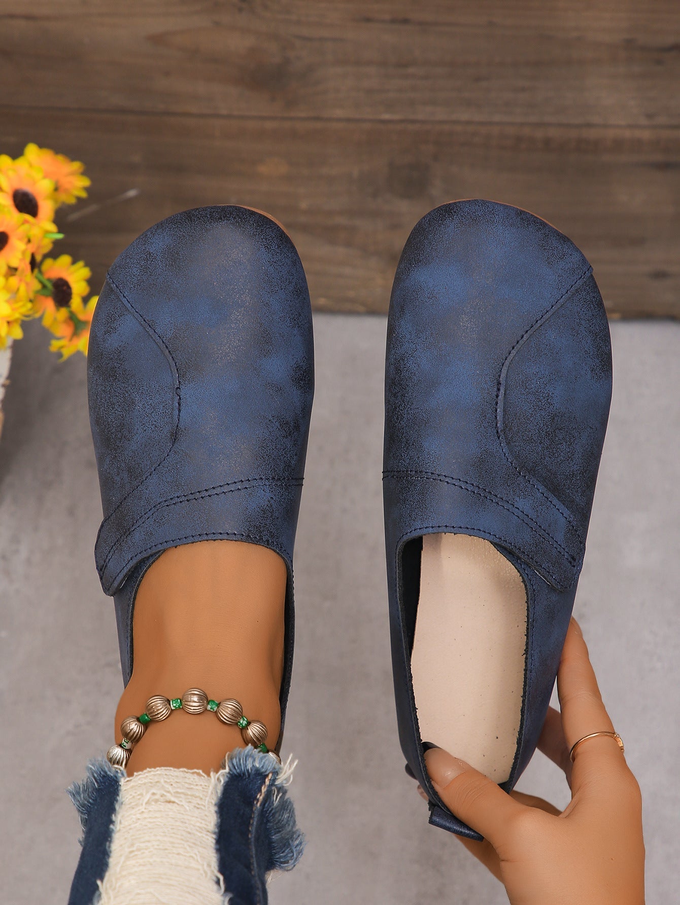 Damen Modische Slipper mit bequemem Fußbett und atmungsaktiver Obermaterialstruktur R&B