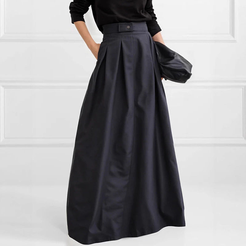 Damen Maxirock mit eleganter Faltenlegung und seitlichen Taschen R&B