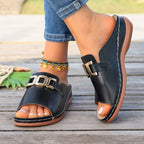 Damen Komfortable Mules mit eleganten Schnallenakzenten