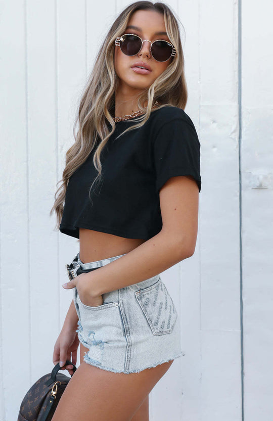 Damen Crop-Top mit lässigem Schnitt und hochwertiger Baumwollqualität R&B
