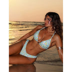 Damen Triangel-Bikini mit verstellbaren Trägern und modischem floralem Design R&B
