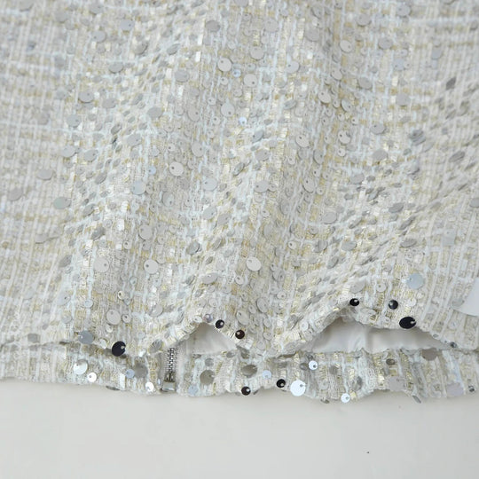 Damen Glitzernde Jacke mit Rundhalsausschnitt und verstecktem Reißverschluss R&B