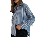 Damen Oversized Hemd mit feinen Streifen R&B