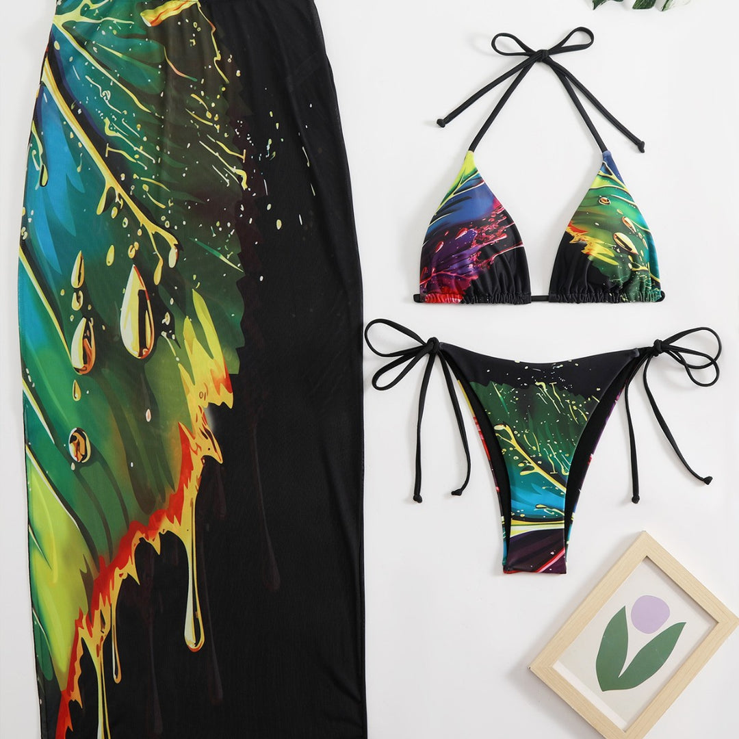 Damen Bikini-Set mit länglichem Rock R&B