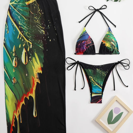 Damen Bikini-Set mit länglichem Rock R&B