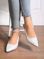 Damen elegante Slingback-Pumps mit floralem Jacquard-Muster R&B