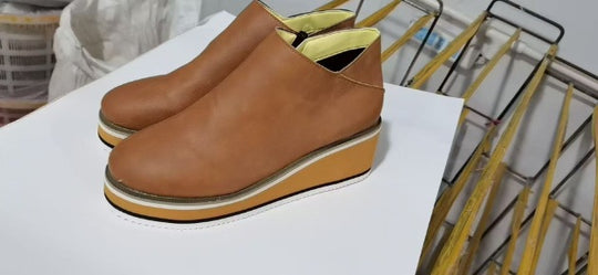 Damen modische Wedge-Booties mit rutschfester Sohle und weichem Innenfutter R&B