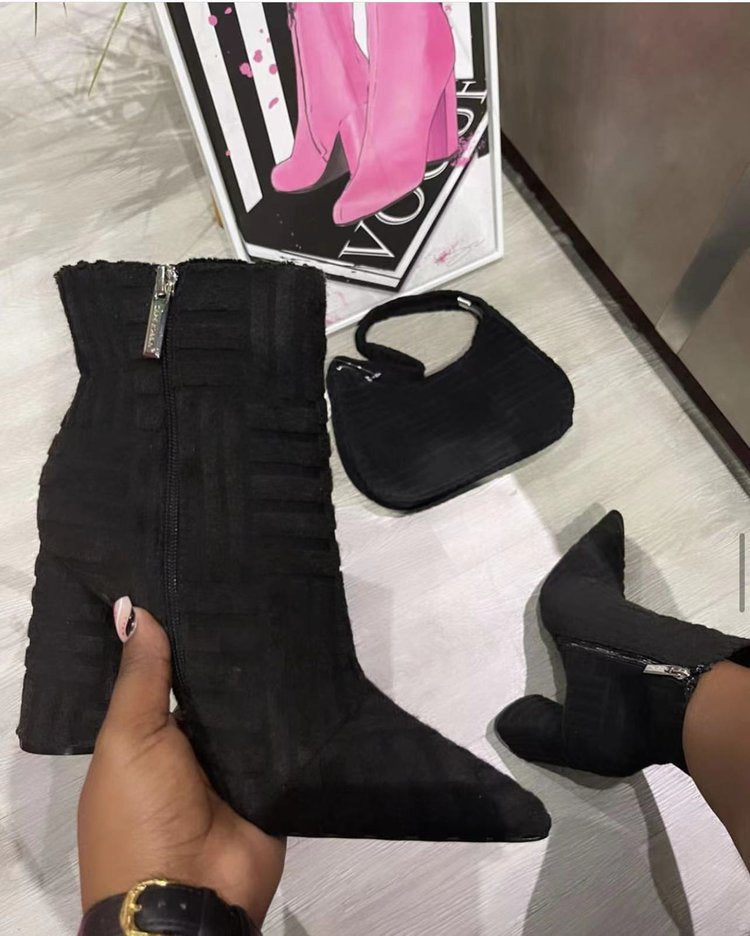 Damen Elegante Stiefeletten mit strukturiertem Obermaterial und praktischem Reißverschluss R&B