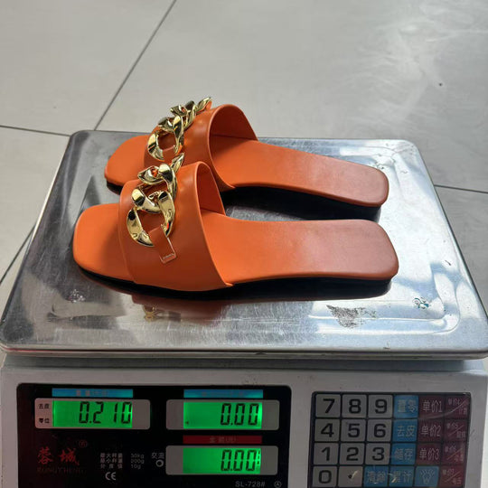 Damen Elegante Sandalen mit modischem Kettenakzent R&B