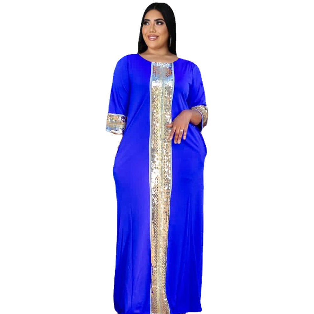 Damen Elegantes Maxikleid mit glitzerndem Design und stilvollem Schnitt R&B
