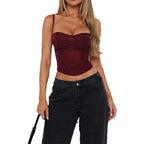 Damen Korsett-Top mit floralem Muster und figurbetontem Schnitt R&B