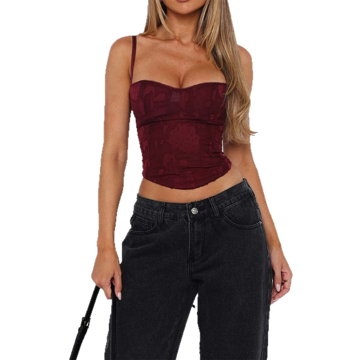 Damen Korsett-Top mit floralem Muster und figurbetontem Schnitt R&B