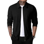 Herren nan strukturierte Hemdjacke mit Waffelstruktur, durchgehendem Reißverschluss und schmaler Passform R&B